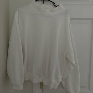 TNA sweat fleece mock neck sweatshirt